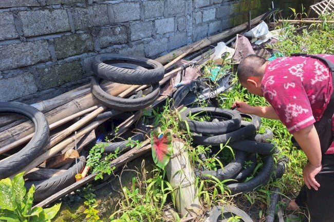 Kegiatan Penyelidikan Epidemiologi (PE) Kasus Demam Berdarah Dengue (DBD) di Desa Kemalang.